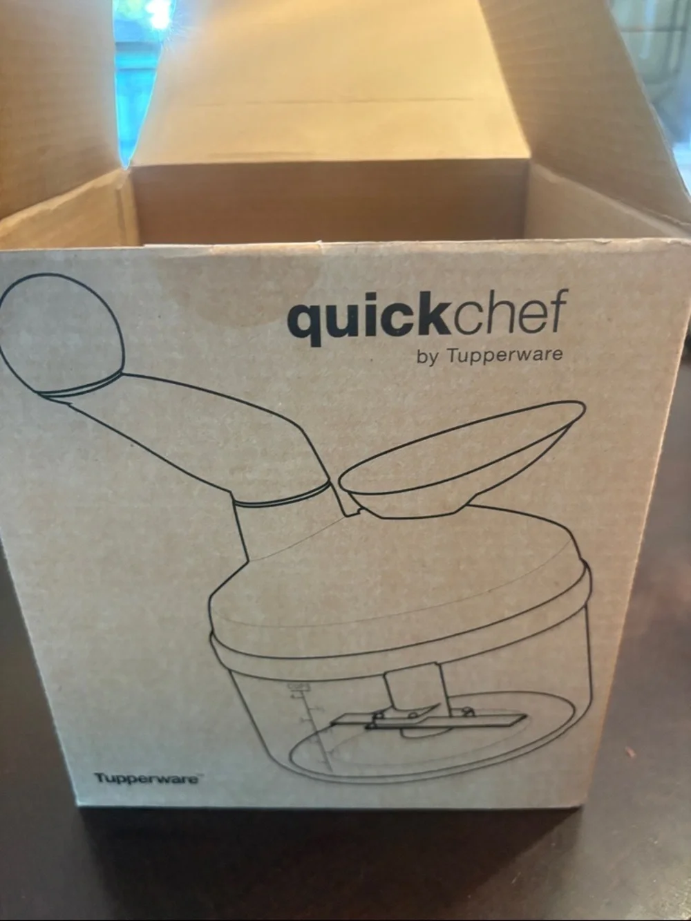Tupperware QuickChef Bright Red Manual Chopper with Scoop - Picture 3 of 6